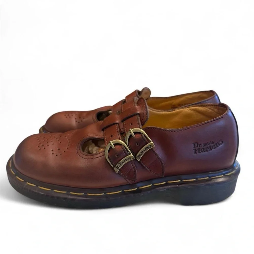 Vintage Dr. Martens 8065 Mary Jane Shoes Brown Made in England Women’s UK 6
